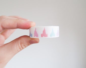 Cinta washi de castillo de Disney - Linda cinta washi blanca - Cinta washi de castillo - Cinta washi de Disney - Castlecreationsandco