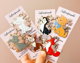 Toulouse Sakura pink - Aristocats Enamel Pins - Stitch Enamel Pin - Cute Lapel Pins - Disney Enamel Pin - Castlecreationsandco