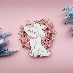 Marie Sakura LE 50 Enamel Pin - Marie Enamel Pins - Cat Enamel Pin - Cute Lapel Pins - Disney Enamel Pin - Castlecreationsandco