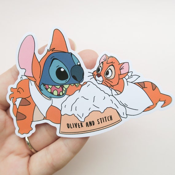 Stitch and Oliver Sticker Cute Stickers Disney Stickers Journal