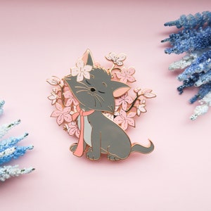 Berlioz Sakura LE 50 Enamel Pin - Aristocats Enamel Pins - Cat Enamel Pin - Cute Lapel Pins - Disney Enamel Pin - Castlecreationsandco