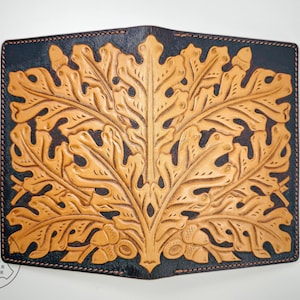 Leder Jagdschein-Etui Eichenlaub