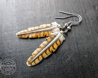 Leather featherearrings falcon, hawk