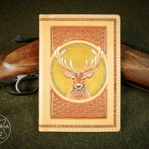 Leder Jagdschein-Etui Hirsch