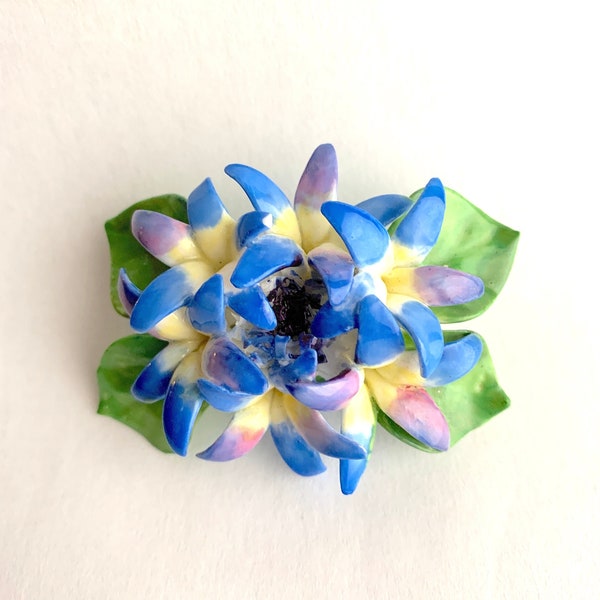 Vintage Cara China Brooch. Porcelain Flower Brooch. Staffordshire, Made in England.