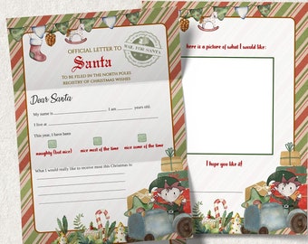Letter to Santa Claus, Editable Christmas Letter from Santa Kit, Kids Santa Letter and Stickers, Christmas Santa Letter, Printable Template