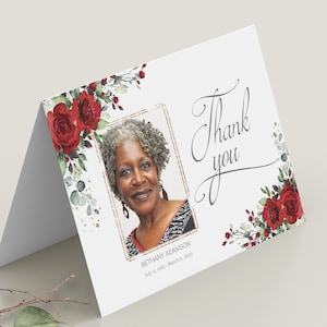 Funeral Thank You Card Template, Folded Funeral Thank You Note, Funeral Thank You Notes, Celebration Of Life, INSTANT DOWNLOAD, F-BIRNIE