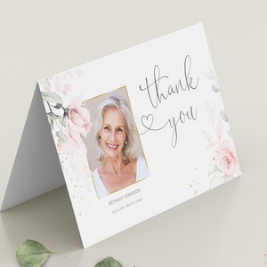 Funeral Thank You Card Template, Folded Funeral Thank You Note Card, Funeral Thank You Notes, Celebration Of Life, INSTANT DOWNLOAD, F-IZZY