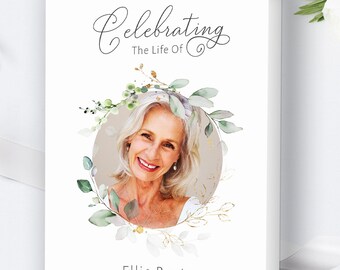 Editable Funeral Program Template, Celebration of Life (Instant Download)