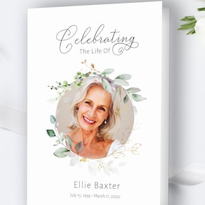 Editable Funeral Program, Funeral Memorial Template, Printable Order Of Service, Celebration Of Life Program, INSTANT DOWNLOAD, F-VERDELL