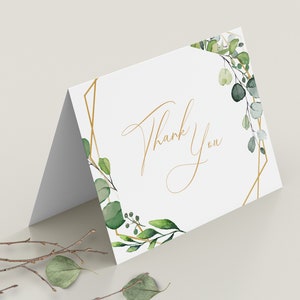 Editable Thank You Card Template, Printable Tent Fold Thank You Notes, Folded Thank You, Editable Template, Instant Download, W-AMY