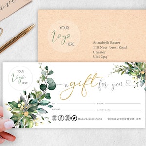 ADD LOGO, Gift Certificate Template, DIY Gift Certificate, Editable Gift Voucher, Printable Gift Card, Coupon Marketing Certificate