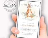 Baby Shower Evite Template, Gender Neutral Peter Rabbit, Electronic Baby Shower, Editable Evite Invitation, Electronic Invitation PR1