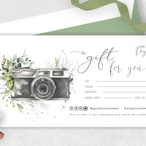 Photography Gift Certificate Template Photography Gift Card Etsy Photography Gift Certificate Template Photography Gift Card Etsy