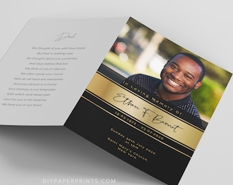Editable Funeral Program Template, Celebration of Life (Instant Download)
