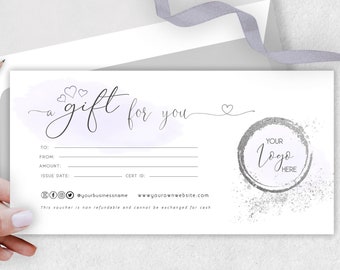 Purple Watercolor Gift Certificate Template (Digital Download)