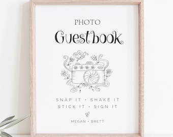 Photo Guest Book Sign Wedding Photo Guestbook Sign Editable Guestbook Printable Personalized Wedding Guestbook Sign Instant Download