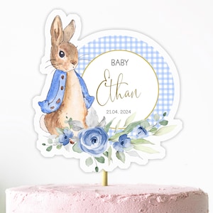 Peter Rabbit Cake Topper, Baby Shower EDITABLE Peter Rabbit Centerpiece Template, Flopsy Bunny Decor, Instant Download Birthday PRBS