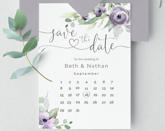Save The Date Calendar Template Etsy