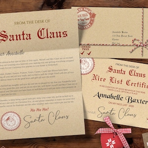 Letter from Santa, Nice List Certificate, Christmas Santa Letter, Editable Santa Letter, INSTANT DOWNLOAD, Printable Template SANTA