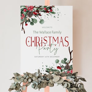 Christmas Welcome Sign, Christmas Welcome Poster, Printable Welcome Sign, 4 Sizes, Welcome sign, Holiday Welcome Sign-BERRY