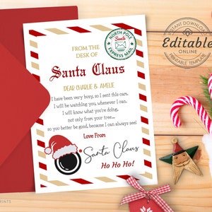 Santa Cam Letter, Letter for Santa Cam, Letter from Santa Claus, Cam Letter Printable, Letter from Santa with Envelope Template
