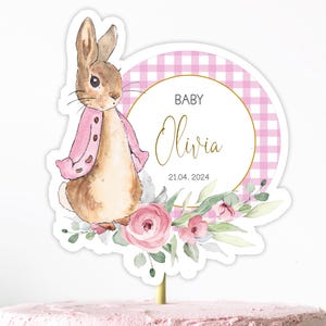 Peter Rabbit Cake Topper, Baby Shower EDITABLE Peter Rabbit Centerpiece Template, Flopsy Bunny Decor, Instant Download Birthday PRP