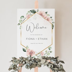 Wedding Welcome Sign Template Bridal Shower Poster Instant Download Wedding Sign Printable Editable Text Custom Welcome sign CARMEN