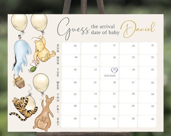 Winnie the Pooh Baby Due Date Calendar: Gender Neutral (Digital Template)