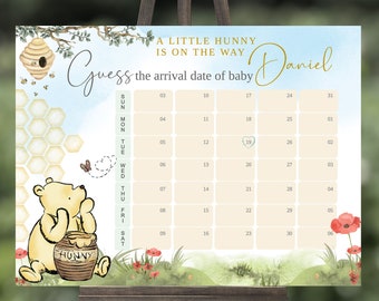 Winnie the Pooh Baby Shower Due Date Calendar (Digital Download)