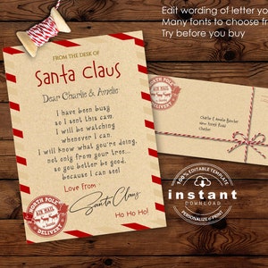 Santa Letter for Santa Cam, Printable Letter from Santa Claus, Santa Cam Letter Printable, Letter from Santa with Envelope Template