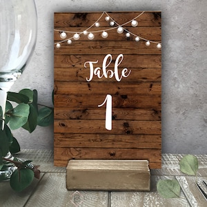 Table Number Card Template, Rustic Wood Theme Table Number, Wedding Table Number/Name Card, 100% Editable Txt, INSTANT DOWNLOAD, W-BETSY