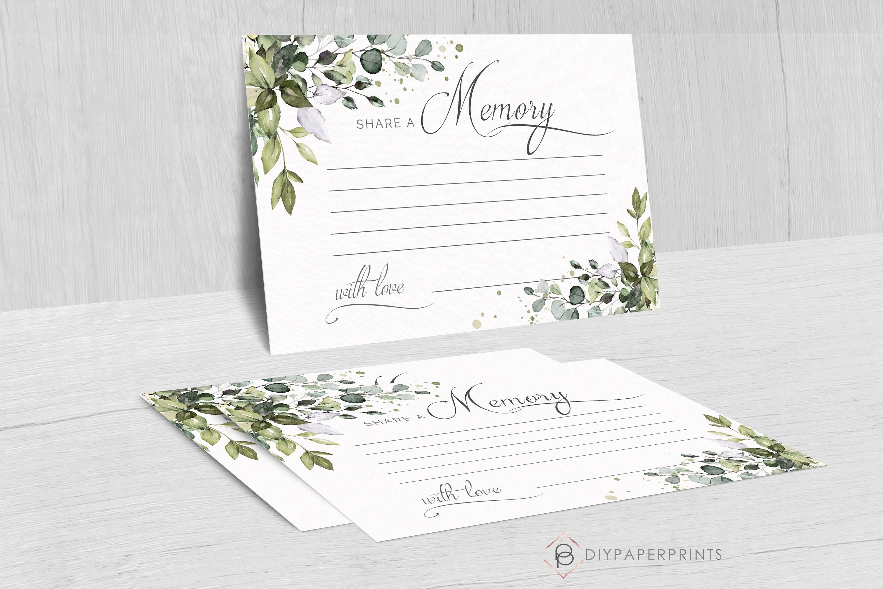 Greenery Share a Memory Card, Memorial Words to the Family