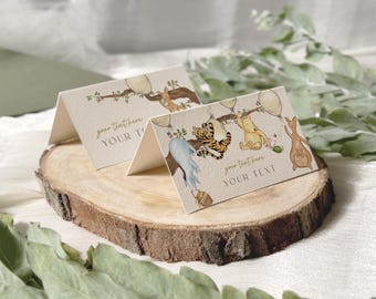 Winnie the Pooh Place Cards, Editable Tent Cards (Canva Template)