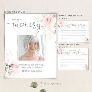 Funeral Bundle Set, Pink Celebration of Life, Funeral Memorial Pack, In Loving Memory Suite, Printable Editable Funeral Templates F-IZZY image 9