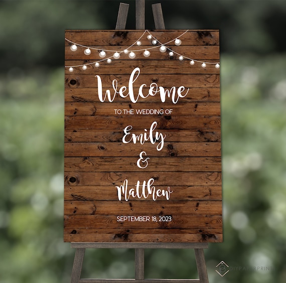 Welcome to our Wedding Poster, Instant Download, Fully Editable Welcome Sign Template, Rustic Country Wedding Sign,  W-BETSY