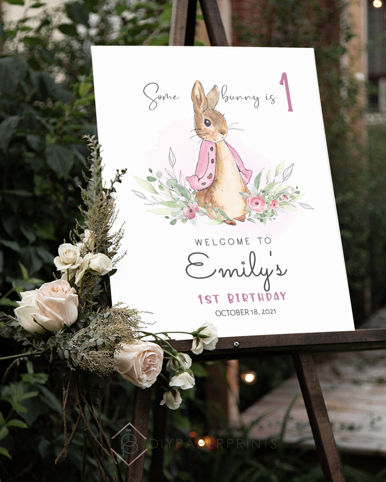 Sign Post Peter Rabbit Peter Rabbit Birthday Welcome Sign Personalized First | Etsy