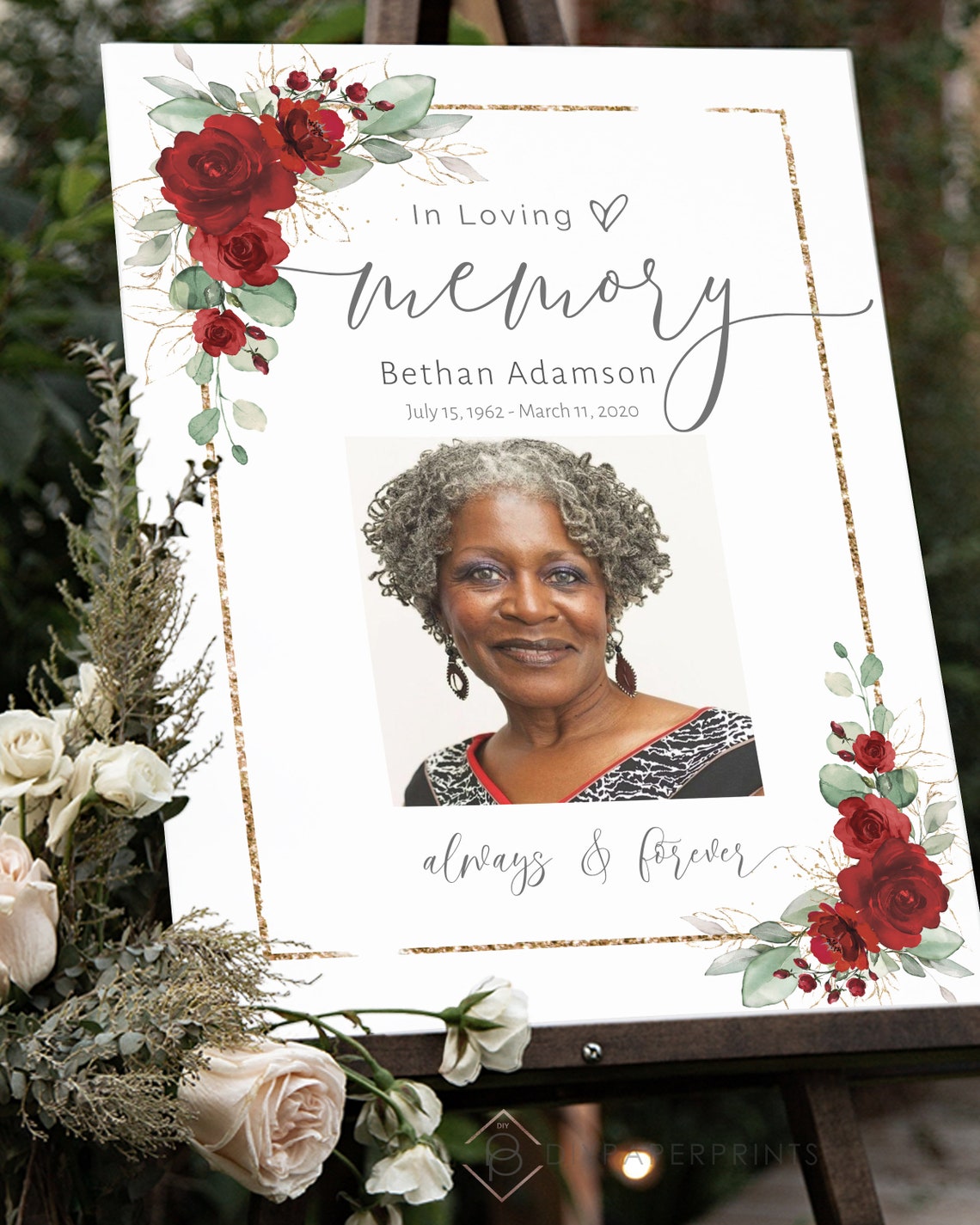 Funeral Memorial Sign, Celebration of Life Picture Sign, Funeral ...