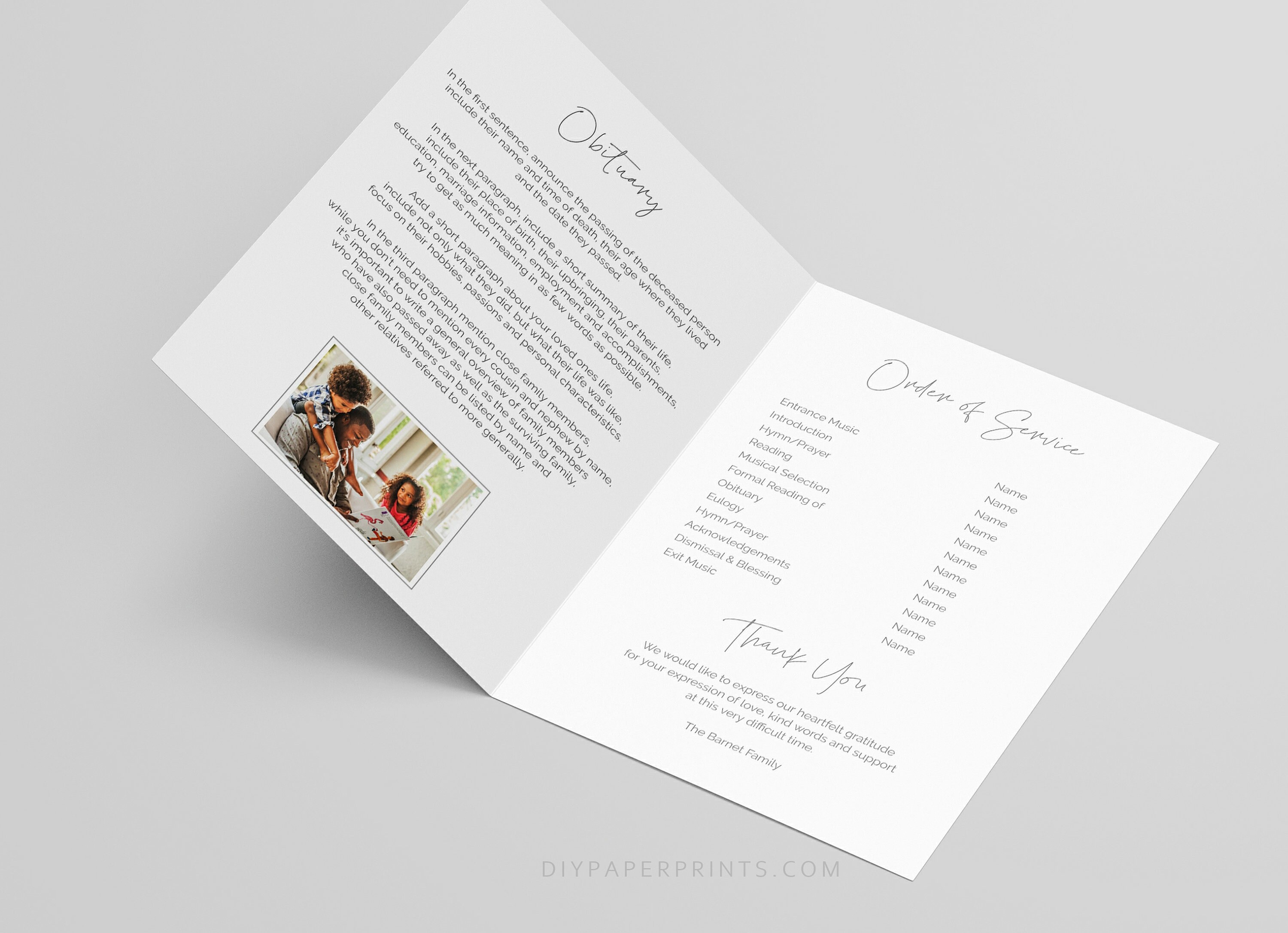 Draft Funeral Program Editable Funeral Program Template, Celebration of Life (instant ...