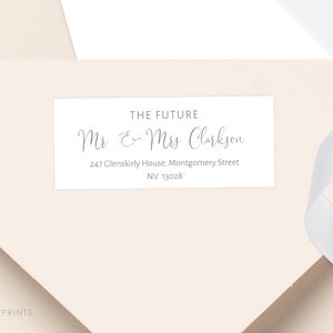 Return Address Labels, Self-Editable, Minimal Script, Printable Label, Contemporary Wedding, Custom, Avery 5160 Labels