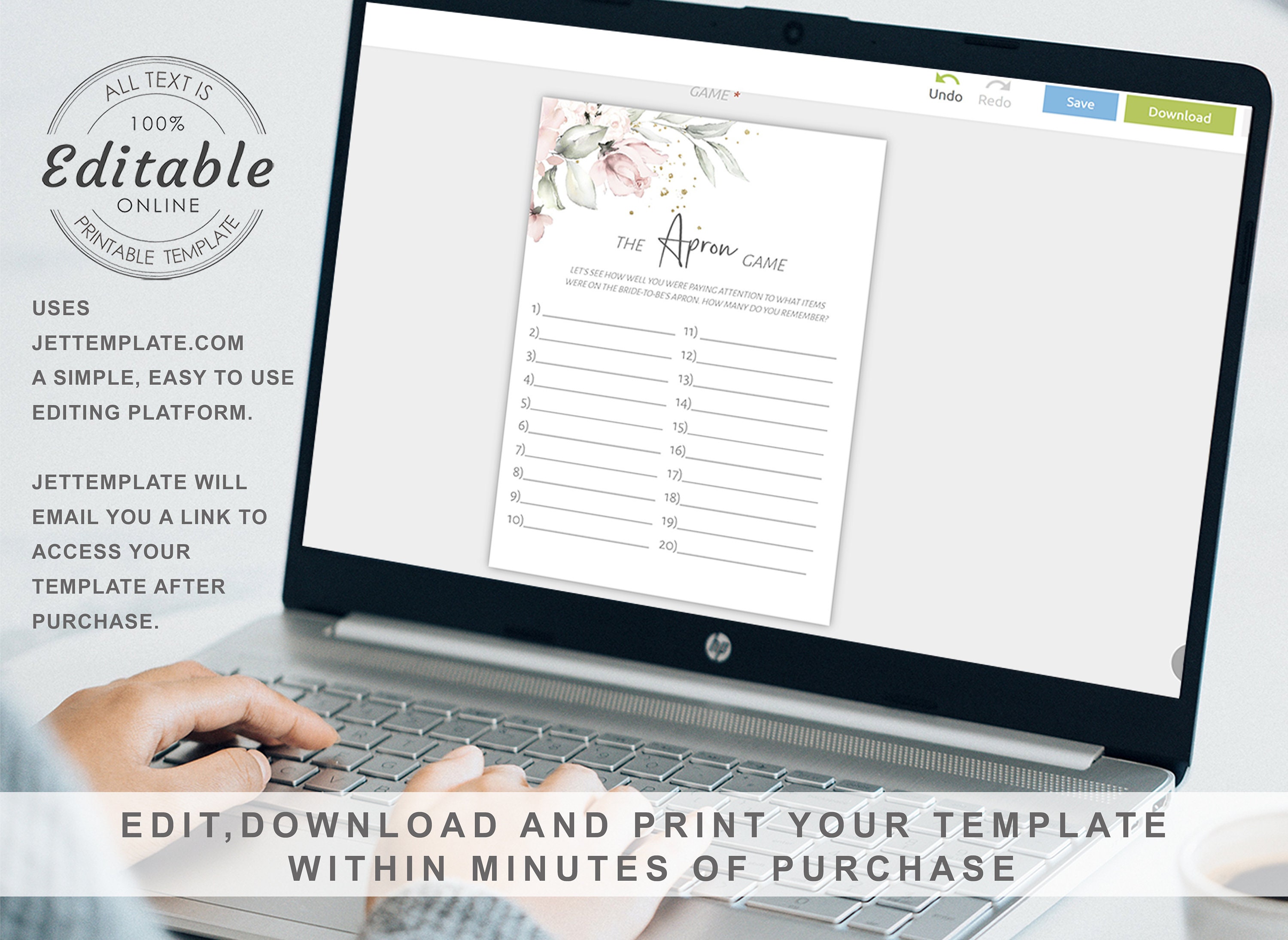 Editable Bridal Shower Game the Apron Game Memory Game - Etsy UK