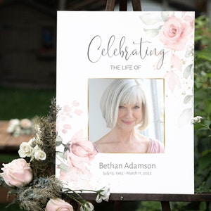 Funeral Bundle Set, Pink Celebration of Life, Funeral Memorial Pack, In Loving Memory Suite, Printable Editable Funeral Templates F-IZZY image 3