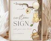 Winnie the Pooh Baby Shower Sign: Classic Vintage Design (Canva Editable, Digital Download) WD1