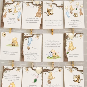 Citation classique de Winnie l'ourson 12 Winnie l'ourson téléchargement numérique Bundle 3,5 x 5 po Baby Shower anniversaire centre de table décoration de fête-WP1N