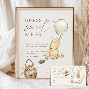 Winnie the Pooh Baby Shower Game: Guess the Sweet Mess (Digital Template) WD1