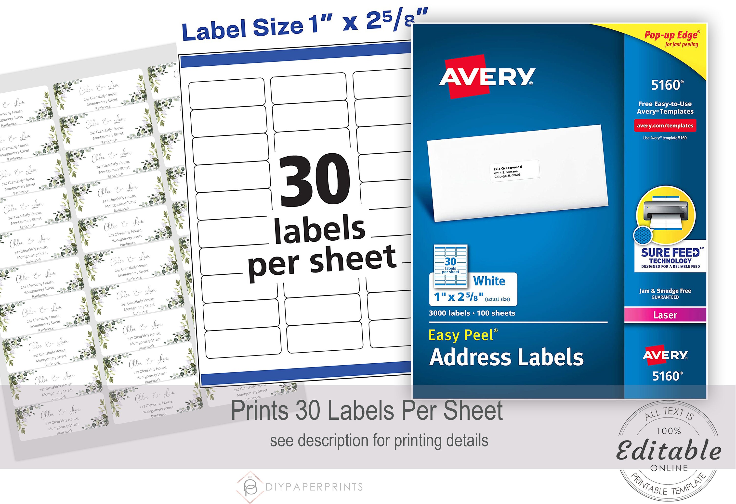 Address Labels Self-Editable Printable Return Address Label | Etsy