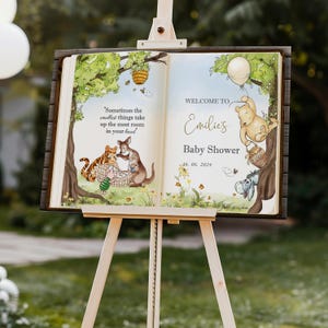 Winnie the Pooh Baby Shower Sign, PRINTED or Digital Classic Pooh Bear Custom Poster, Poster, Canvas, Foamboard or PDF File A1, A2, A3 image 5