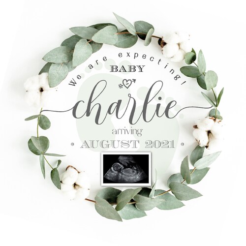 Editable Social Media Pregnancy Announcement Custom Baby Etsy