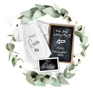Greenery Pregnancy Announcement Template, Instagram Baby Reveal, Social Media Baby Announcement, Gender Neutral Reveal, Facebook Instagram