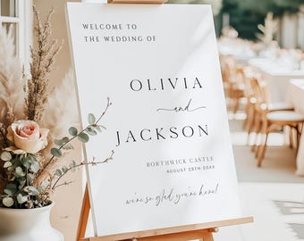 Letrero minimalista de bienvenida para bodas, póster moderno personalizado, lienzo o cartón pluma IMPRESO o digital A1 A2 A3